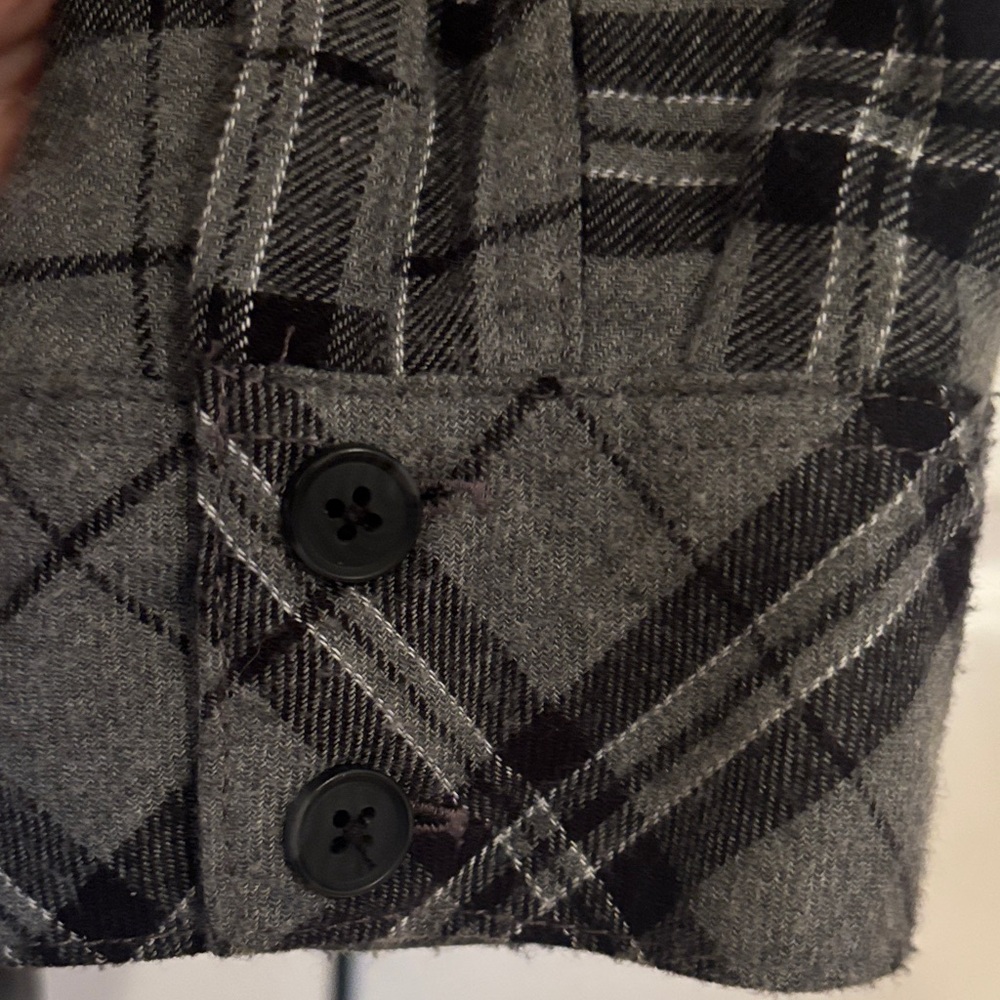 BDG Urban Outfitters Black and Gray Checkered Button Down Shirt - Picture 7 of 9